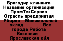 Бригадир клининга › Название организации ­ ПромТехСервис › Отрасль предприятия ­ Уборка › Минимальный оклад ­ 30 000 - Все города Работа » Вакансии   . Ярославская обл.,Ярославль г.